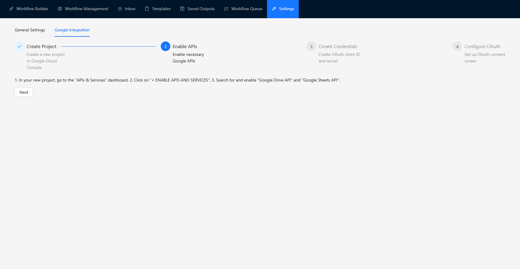 Google Integration Setup - AI Workflow Automation