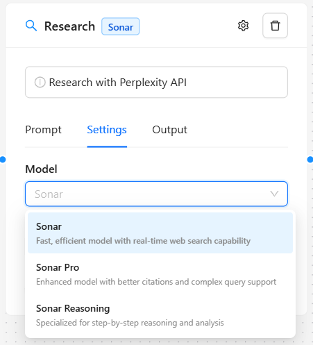 Research node AI Workflow Automation