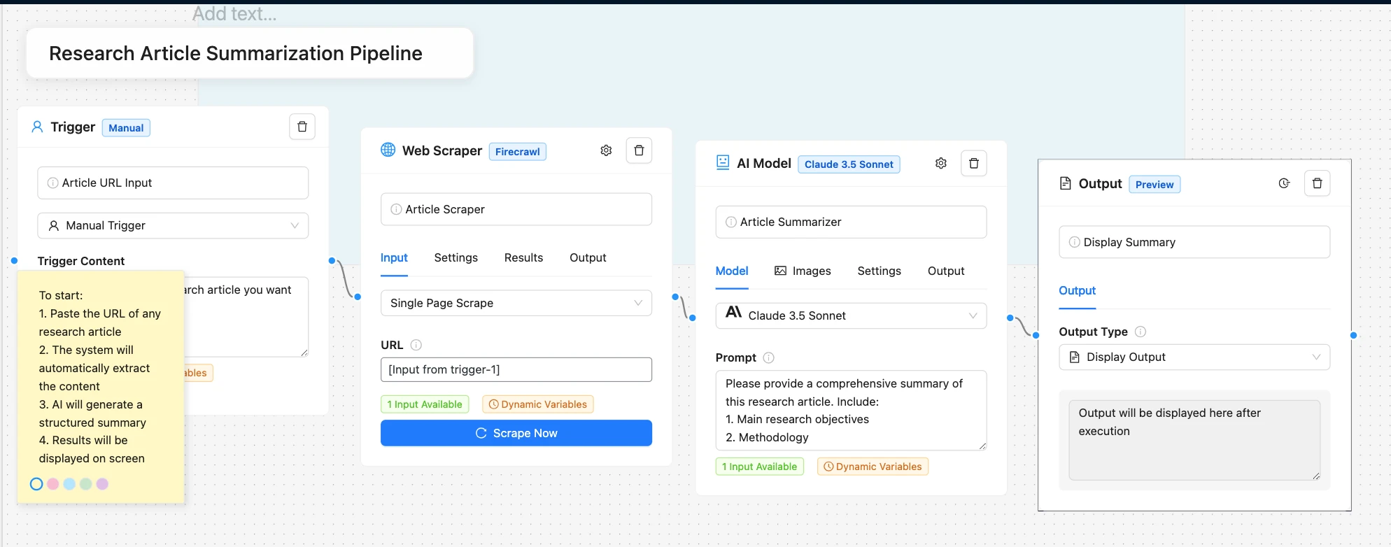 Research Article Automatic Summarization Pipeline