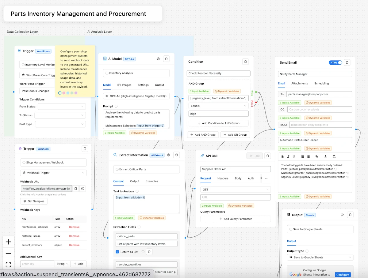 Vehicle Maintenance and Parts Inventory Management and Procurement Automation