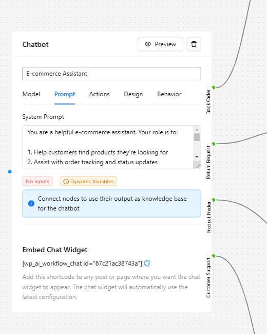 Chat action AI Workflow Automation