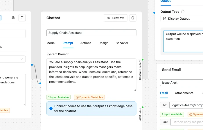 AI-Powered Supply Chain Monitoring Tower Chat node