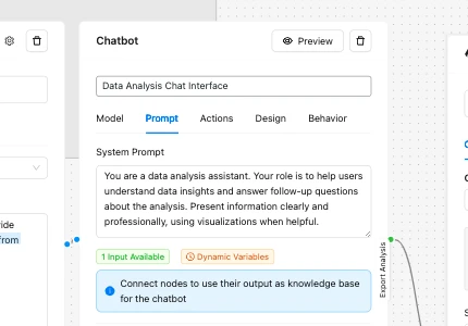 Data Analysis Chatbot Workflow
