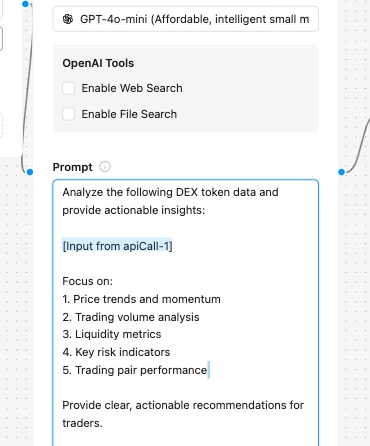 Crypto Token Insights Retrieval Workflow ai model promp
