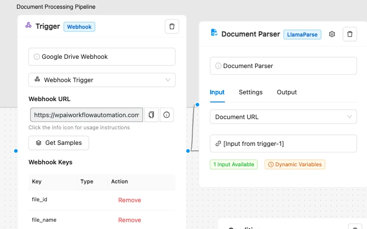 IT Support Chatbot workflow trigger