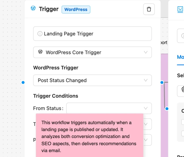 Landing Page Optimization and Analysis Workflow trigger