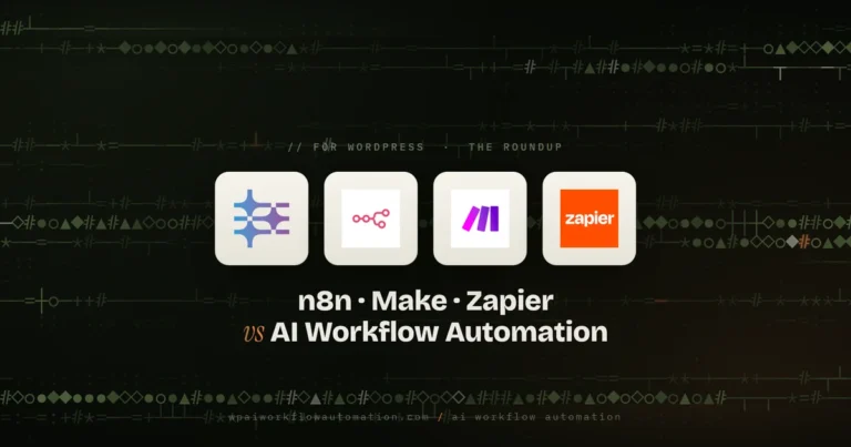 n8n vs make vs zapier vs ai workflow automation wordpress