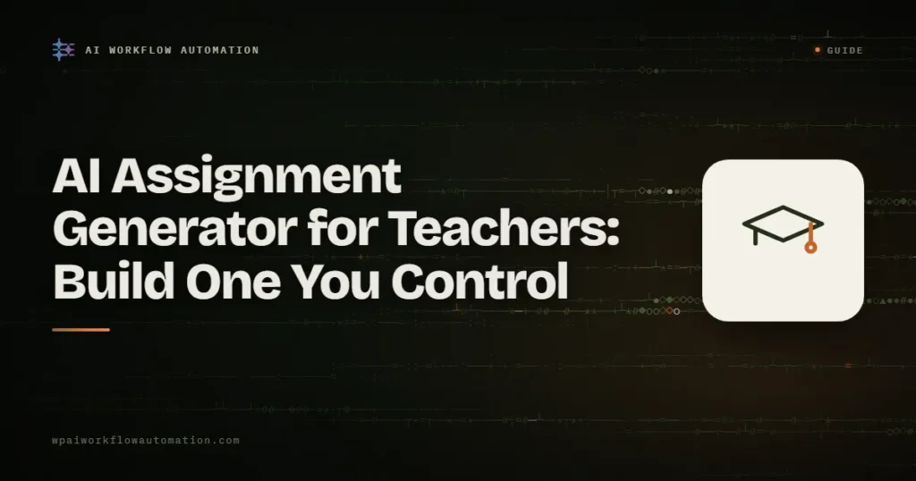 AI assignment generator for teachers: build one you control