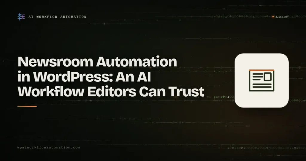 Newsroom automation in WordPress: an AI workflow editors can trust