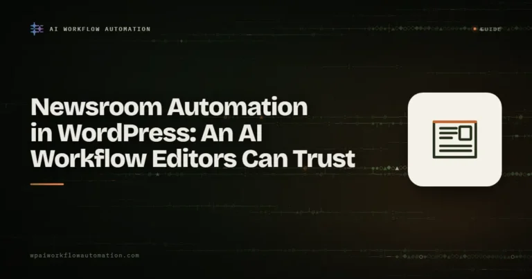 Newsroom automation in WordPress: an AI workflow editors can trust